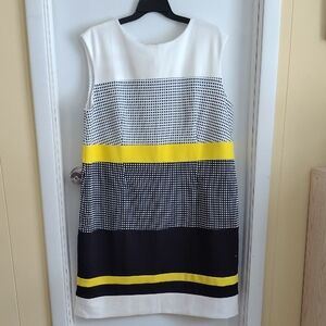 Studio One Brand Stylish Yellow and Black Sleeveless Dress